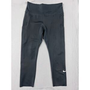 Nike Epic Luxe Cropped Leggings Women Medium Black Stretch Running Sweat Wicking